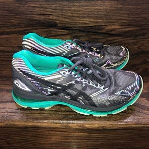 Women ASICS Gel-Nimbus 19 Grey/Teal Running Shoes
